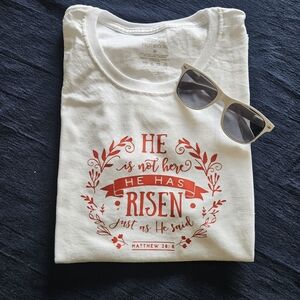 White and Red Graphic Tee